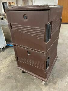 CARSILE DOUBLE STACK ROLL ABOUT CATERING BOX. ( BROWN )