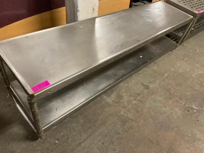 72" TWO TIER STAINLESS WALL SHELF / DUNNAGE RACK