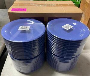 (96) 6" BLUE PLASTIC PLATES