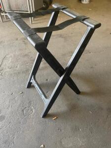 (2) BLACK PLASTIC TRAY STANDS