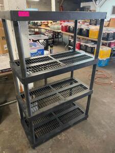 FOUR TIER 36" X 18" BLACK PLASTIC