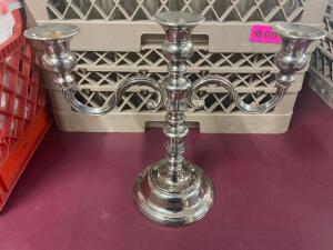 (4) THREE HEAD SILVERPLATED CANDELABRUM