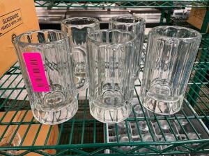 DESCRIPTION: (5) 20 OZ GLASS BEER MUGS THIS LOT IS: SOLD BY THE PIECE QTY: 5