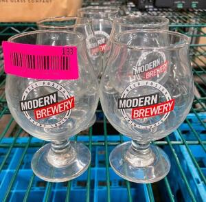 DESCRIPTION: (5) MODERN BREWER LOGO SNIFTERS THIS LOT IS: SOLD BY THE PIECE QTY: 5