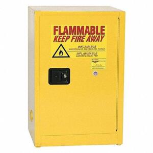 DESCRIPTION: (1) FLAMMABLES SAFETY LOCKER BRAND/MODEL: EAGLE #55EA68 INFORMATION: 12 GAL CAPACITY, RECESSED PULL HANDLE RETAIL$: 969 SIZE: 23.25"X18"X
