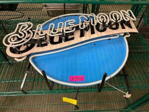 DESCRIPTION: BLUE MOON NEON BAR SIGN ADDITIONAL INFORMATION: IN WORKING ORDER QTY: 1