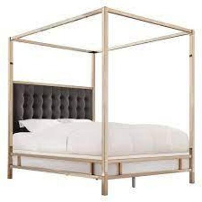 DESCRIPTION: (1) CANOPY BED BRAND/MODEL: MANHATTAN #E740BK-3 RETAIL$: 1071.99 SIZE: KING HEADBOARD MUST COME INSPECT FOR ALL PIECES AND COLOR. QTY: 1