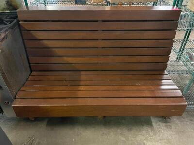 DESCRIPTION: 60� HIGH BACK WOODEN BENCH SEAT QTY: 1