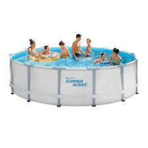 DESCRIPTION: (1) FRAME POOL WITH FILTER PUMP BRAND/MODEL: SUMMER WAVES RETAIL$: $500.00 EA SIZE: 14 FT QTY: 1