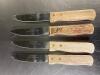 DESCRIPTION: (24) GAUCHO STAINLESS STEAK KNIVES W/ WOODEN HANDLES MODEL GAUCHO THIS LOT IS: SOLD BY THE PIECE QTY: 24