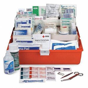 DESCRIPTION: (1) FIRST RESPONSE FIRST AID KIT BRAND/MODEL: FIRST AID ONLY #3WHU4 RETAIL$: $226.19 EA SIZE: 25 PERSON KIT QTY: 1