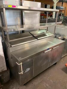 DESCRIPTION: RANDELL 60� REFRIGERATED PREP TOP W/ RISER SHELF. ADDITIONAL INFORMATION: NOT COOLING SIZE: 60� QTY: 1