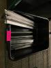 DESCRIPTION: BUS TUB W/ CONTENTS � ASSORTED STAINLESS DIVIDER RAILS THIS LOT IS: ONE MONEY QTY: 1 - 3