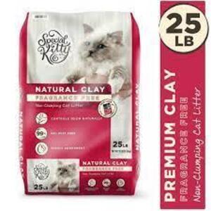 DESCRIPTION: (1) BAG OF NATURAL CLAY CAT LITTER BRAND/MODEL: SPECIAL KITTY RETAIL$: $10.00 EA SIZE: 25 LB QTY: 1