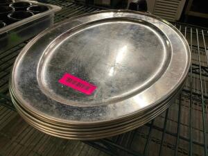 DESCRIPTION: (6) 20� OVAL STAINLESS PLATTERS. SIZE: 20� THIS LOT IS: SOLD BY THE PIECE QTY: 6