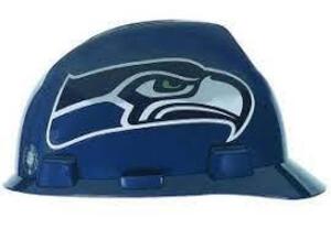 DESCRIPTION: (6) HARD HAT BRAND/MODEL: MSA #818410 INFORMATION: SEAHAWKS RETAIL$: $35.00 EA SIZE: ONE SIZE FITS MOST QTY: 6