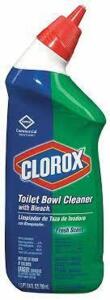 DESCRIPTION: (6) TOILET BOWL CLEANER WITH BLEACH BRAND/MODEL: CLOROX #1AU29 INFORMATION: FRESH SCENT FRAGRANCE RETAIL$: $6.00 EA SIZE: 24 OZ QTY: 6