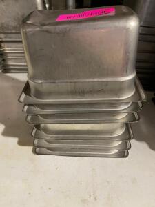 DESCRIPTION: (6) 1/9TH SIZE STAINLESS INSERTS. ADDITIONAL INFORMATION: 4� DEEP THIS LOT IS: SOLD BY THE PIECE QTY: 12