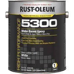 DESCRIPTION: (2) WATER BASED EPOXY BRAND/MODEL: RUST OLEUM #5300 INFORMATION: WHITE RETAIL$: $131.25 EA SIZE: 1 GALLON QTY: 2