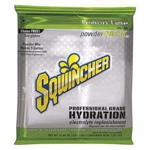 DESCRIPTION: (2) SPORTS DRINK MIX POWDER CONCENTRATE BRAND/MODEL: SQWINCHER #1UFK2 INFORMATION: LEMON LIME RETAIL$: $12.17 EA SIZE: MAKES 5 GALLONS PE