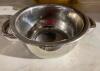 DESCRIPTION: (5) 6� STAINLESS BOWLS W/ HANDLES. ADDITIONAL INFORMATION: 2� DEEP THIS LOT IS: SOLD BY THE PIECE QTY: 5