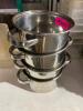 DESCRIPTION: (4) 6� STAINLESS BOWLS W/ HANDLES. ADDITIONAL INFORMATION: 4� DEEP THIS LOT IS: SOLD BY THE PIECE QTY: 4 - 2