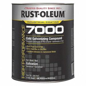 DESCRIPTION: (2) INTERIOR EXTERIOR COLD GALVANIZING COMPOUND BRAND/MODEL: RUST-OLEUM #7000 INFORMATION: GRAY RETAIL$: $68.73 EA SIZE: 1 QT QTY: 2