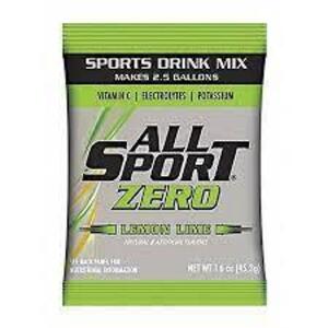 DESCRIPTION: (6) SPORTS DRINK MIX POWDER CONCENTRATE BRAND/MODEL: ALL SPORT #35YL24 INFORMATION: LEMON LIME RETAIL$: $6.12 EA SIZE: 1.9 OZ QTY: 6