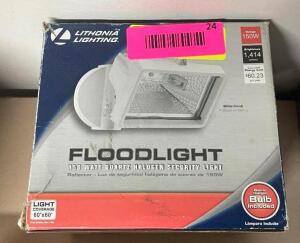 NAME: Lithonia Lighting Wall-Mount Outdoor White Mini Flood LIGHT