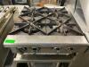 DESCRIPTION: 24 " STAR MAX FOUR BURNER GAS RANGE W/ STAINLESS EQUIPMENT STAND ADDITIONAL INFORMATION NATURAL GAS SIZE: 24" QTY: 1 - 4