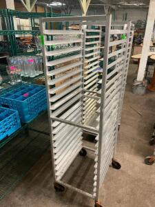 DESCRIPTION: TWENTY PAN FRONT LOAD TRAY RACK. QTY: 1