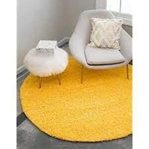 NAME: Solo Solid Shag Collection Area Modern Plush Rug Lush & Soft, 6 ft 0 x 6 ft 0, Tuscan Sun Yellow