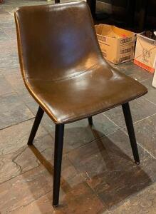 DESCRIPTION: (4) MODERN LEATHER DINING CHAIRS- BROWN THIS LOT IS: SOLD BY THE PIECE QTY: 4