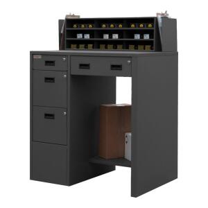 DESCRIPTION: (1) 4-DRAWER DELUXE SHOP DESK BRAND/MODEL: DURHAM/09786047 INFORMATION: LOCKABLE, HORIZONTAL LITERATURE RACK, RETAIL$: $1,069.84 SIZE: 39