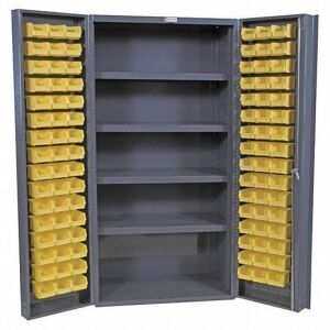 DESCRIPTION: (1) INDUSTRIAL BIN CABINET BRAND/MODEL: DURHAM/09786047 INFORMATION: APPROX 120 BINS INCLUDED, HANDLE IN NEED OF SIMPLE REPAIR RETAIL$: $