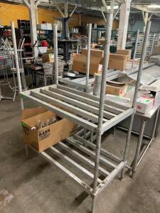 DESCRIPTION: 48" X 24" TWO TIER ALUMINUM DUNNAGE RACK SIZE: 36" X 24 "X 70" QTY: 1