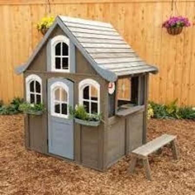 (1) WOODEN PLAYHOUSE WITH EZ KRAFT ASSEMBLY