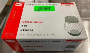 DESCRIPTION: (6) CHEESE SHAKERS - NEW BRAND / MODEL: EDWARD DON THIS LOT IS: SOLD BY THE PIECE QTY: 6