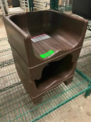 DESCRIPTION: (2) BROWN PLASTIC BOOSTER SEATS THIS LOT IS: SOLD BY THE PIECE QTY: 2