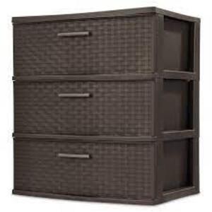 (1) 3 DRAWER WIDE WEAVE TOWER