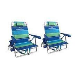 (2) FOLDING BACKPACK BEACH CHAIR