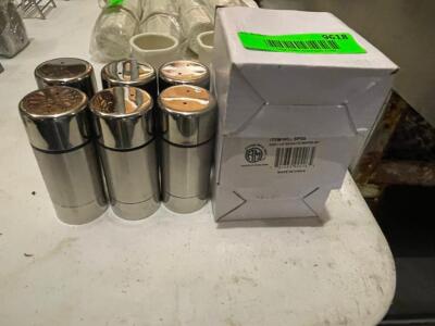 DESCRIPTION: (10) STAINLESS SALT AND PEPPER SHAKERS THIS LOT IS: SOLD BY THE PIECE QTY: 10