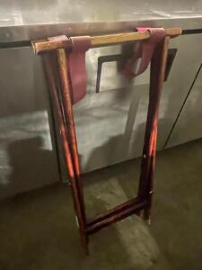 DESCRIPTION: (3) WOOD TRAY STANDS. THIS LOT IS: SOLD BY THE PIECE QTY: 3