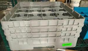 DESCRIPTION: 16 GROUP PLASTIC GLASS RACK QTY: 1