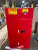 DESCRIPTION (1) EAGLE FLAMMABLE CABINET BRAND/MODEL PI62X ADDITIONAL INFORMATION RED/MINOR COSMETIC DAMAGES, MUST COME INTO INSPECT/CAPACITY: 96 GAL/R - 2