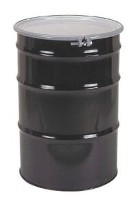 DESCRIPTION (1) GRAINGER STEEL TRANSPORT DRUM BRAND/MODEL CQ5506 ADDITIONAL INFORMATION BLACK/LOAD CAPACITY: 957 LB/RETAILS AT $175.97 SIZE 55 GAL. TH