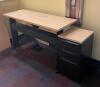 (2) - PC. RISING TABLE AND FILE CABINET SET