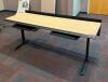 60" MEDIA INTEGRATED TWO-PERSON DESK WITH PULL OUT KEYBOARD TRAYS AND WIRE SHELF COVER - 2