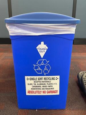 (3) - TOUGH GUY RECYCLING BINS WITH LIDS