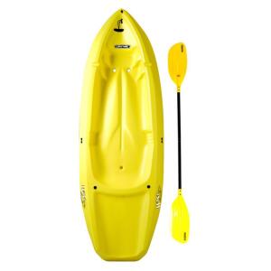 DESCRIPTION (2) LIFETIME WAVE YOUTH KAYAK BRAND/MODEL 90100 ADDITIONAL INFORMATION YELLOW & BLUE/PADDLE INCLUDED/RETAILS AT $140.00 EACH SIZE 72"L X 2